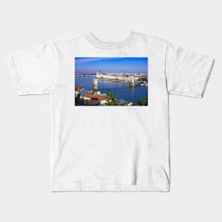 Looking across the Danube to Pest from Buda Kids T-Shirt